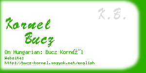 kornel bucz business card